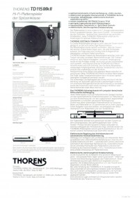 Thorens TD 115 MK II Thorens TD 115 MK II, Prospekt Seite 1