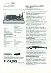 Thorens TD 110 Thorens TD 110, Prospekt Seite 2
