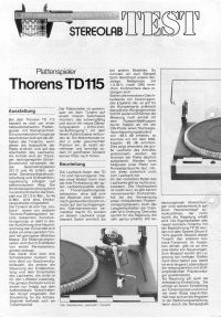 Testbericht TD 115 Testbericht TD 115 Stereolab, Seite 1