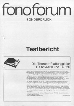 Test TD 125 Mk. II / TD 160 fonoforum Test TD 125 Mk. II / TD 160 fonoforum, Seite 1